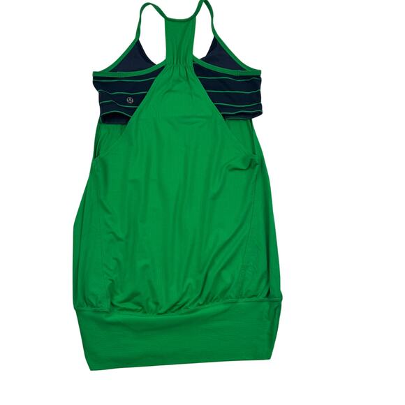 Lululemon C.Y.B Tank Green Bean Hyper Stripe Green Bean Inkwell Women's Size 4 - Picture 4 of 5
